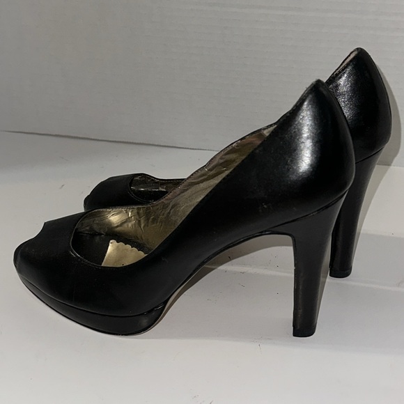 Jessica Simpson Black Pumps Platform Open Toe Shoes Size 9 - Picture 8 of 14